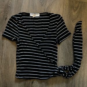 Urban outfitters stripped wrap top